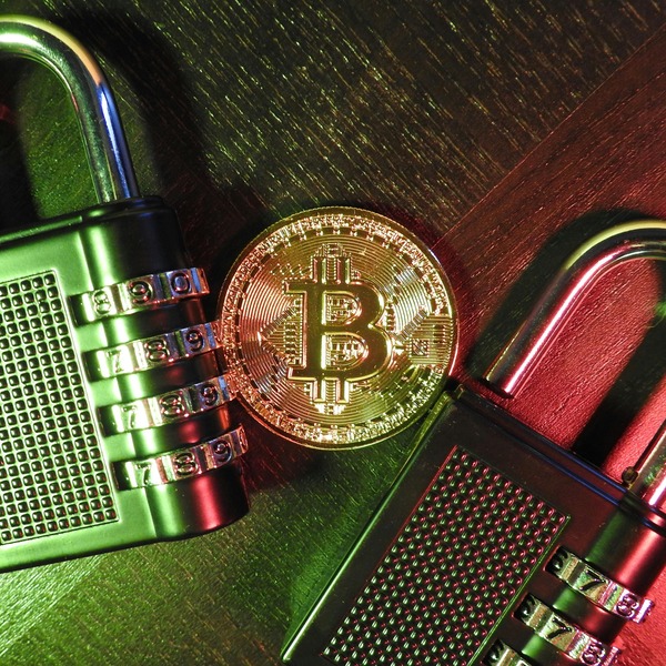 Blockchain security shield concept illustration